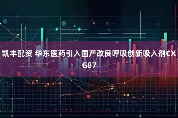 凯丰配资 华东医药引入国产改良呼吸创新吸入剂CXG87