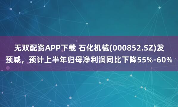 无双配资APP下载 石化机械(000852.SZ)发预减，预计上半年归母净利润同比下降55%-60%