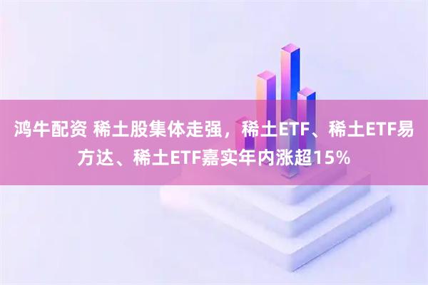 鸿牛配资 稀土股集体走强，稀土ETF、稀土ETF易方达、稀土ETF嘉实年内涨超15%